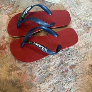 Havaianas Vibrant Red and Navy Flip Flops